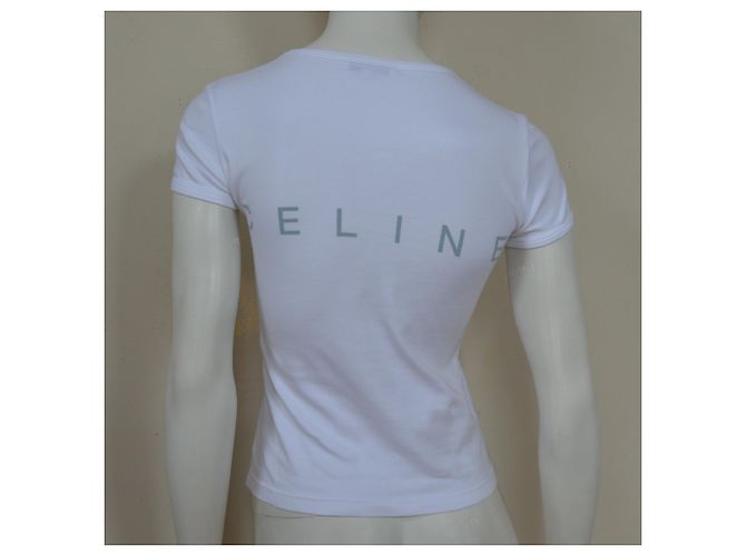 Céline CELINE Paris camiseta blanca Top Size S SMALL Blanco - vista 5
