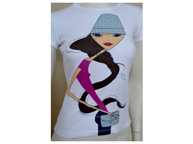 Céline CELINE Paris camiseta blanca Top Size S SMALL Blanco - vista 7