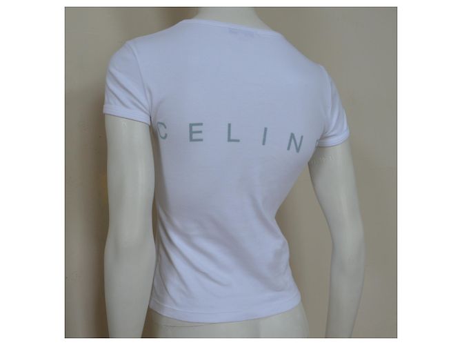 Céline CELINE Paris camiseta blanca Top Size S SMALL Blanco - vista 8