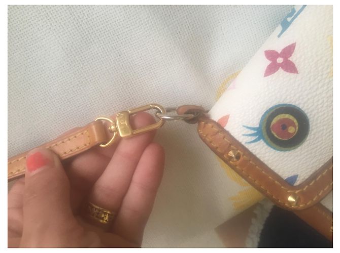 Borsa a mano Louis Vuitton Eye Miss You in Pelle Eggshell Bianco sporco - vista 2
