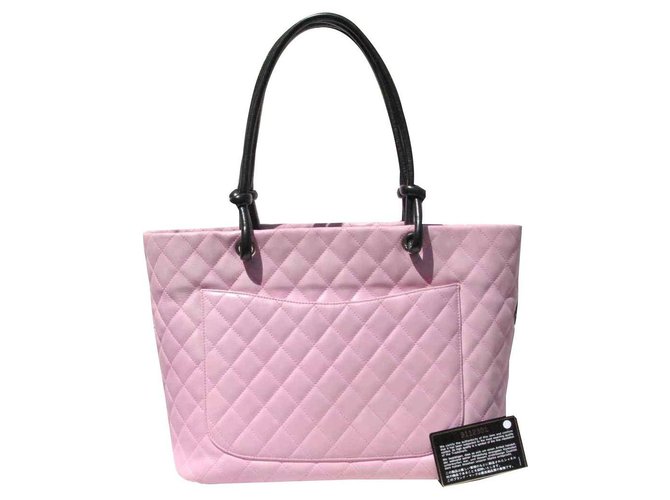 Borsa Chanel Cambon GM nera e rosa in pelle Nero - vista 2