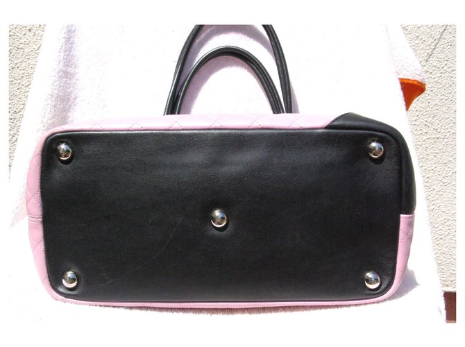 Borsa Chanel Cambon GM nera e rosa in pelle Nero - vista 3