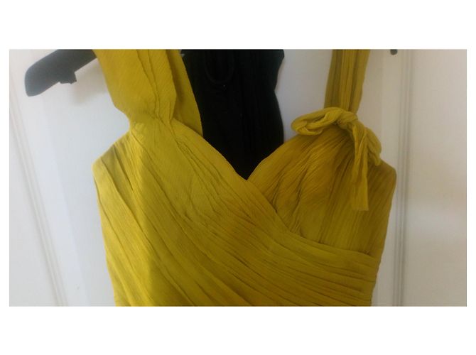 Robe en soie Vera Wang couleur chartreuse Jaune - vue 3