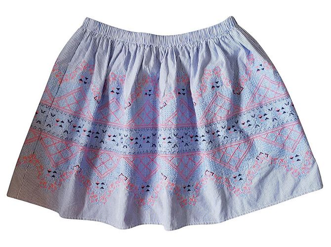 Gonna Manoush in cotone blu multicolore - vista 2