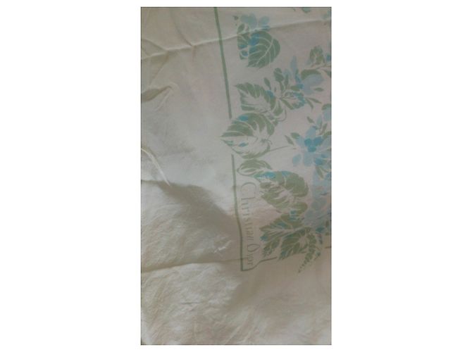 Sciarpa Dior in seta verde con motivi fiori e farfalle Verde chiaro - vista 2