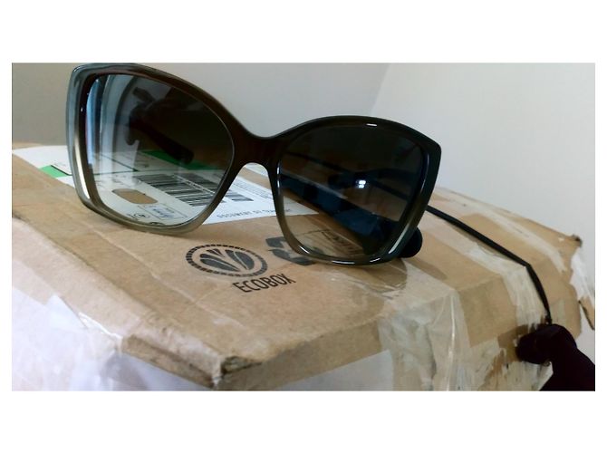 Óculos de sol Bottega Veneta Khaki em acetato Caqui - vista 2