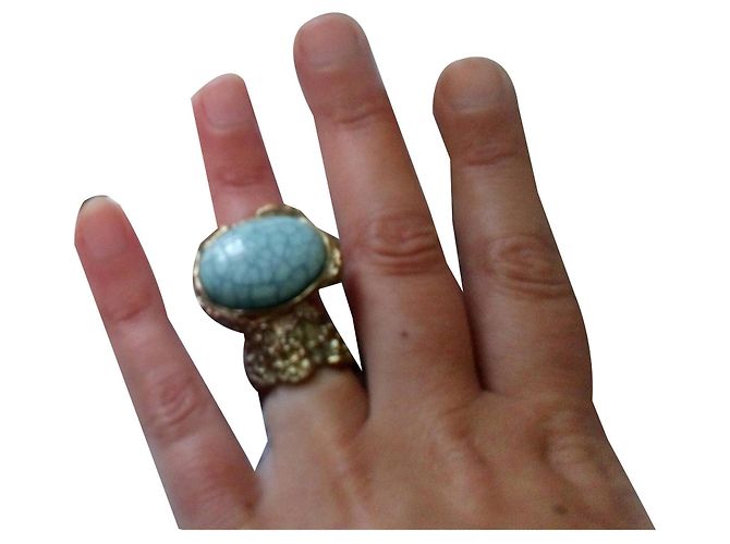 Anello Harpo in metallo blu e rame - vista 2