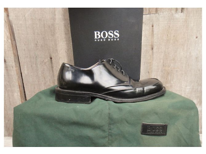 Scarpe Derby Hugo Boss Niagara in pelle nera Nero - vista 10