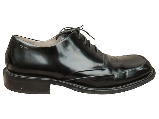Scarpe Derby Hugo Boss Niagara in pelle nera Nero - vista 2