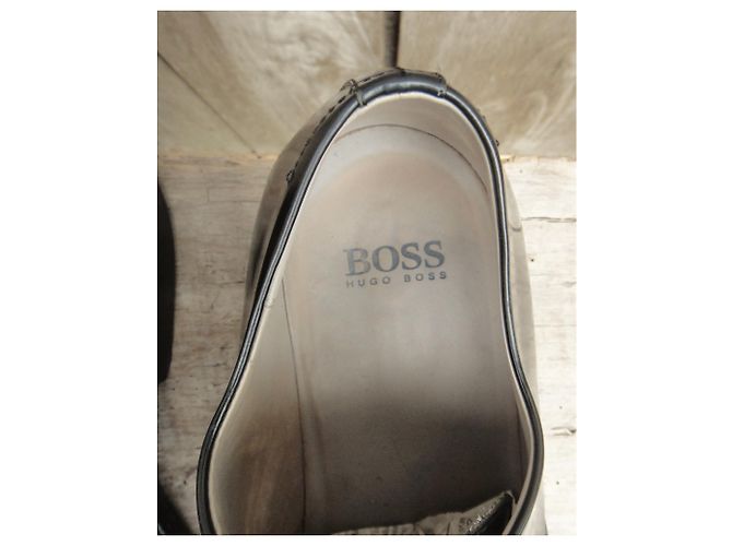 Scarpe Derby Hugo Boss Niagara in pelle nera Nero - vista 3