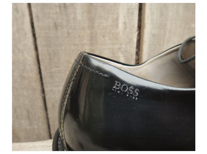 Scarpe Derby Hugo Boss Niagara in pelle nera Nero - vista 4