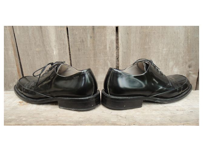 Scarpe Derby Hugo Boss Niagara in pelle nera Nero - vista 7