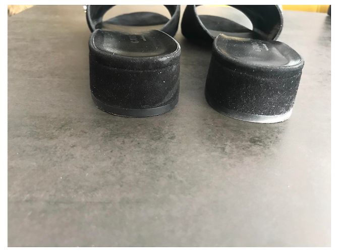Mules Gucci in pelle di cervo nera 37 Nero - vista 4