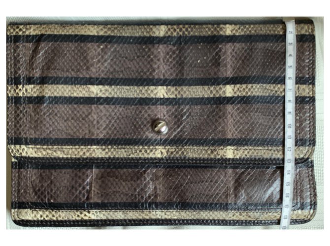 Pochette Givenchy Python Marron Noir Taupe Imprimé python - vue 3