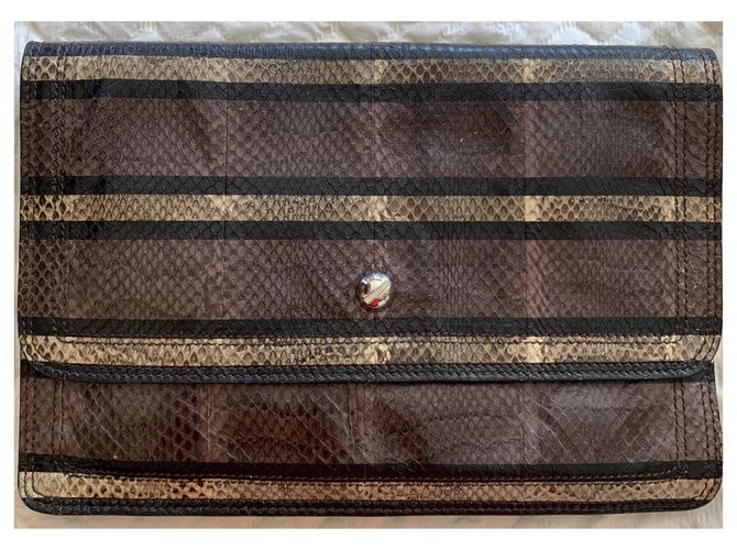 Pochette Givenchy Python Marron Noir Taupe Imprimé python - vue 4