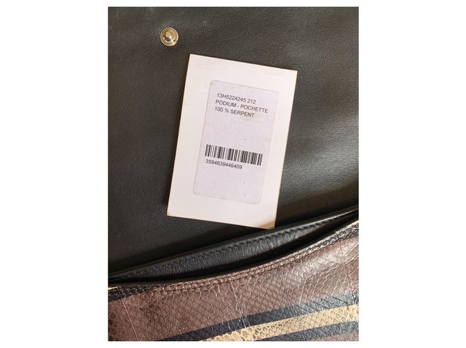 Pochette Givenchy Python Marron Noir Taupe Imprimé python - vue 8