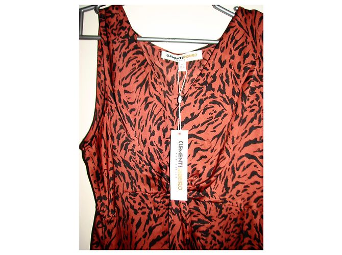 Clements Ribeiro Satinkleid mit Animal-Print Braun Schwarz Kastanie - Ansicht 4