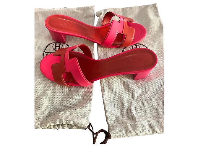 Hermès Ciabatte in pelle Oasis Rosa - vista 2