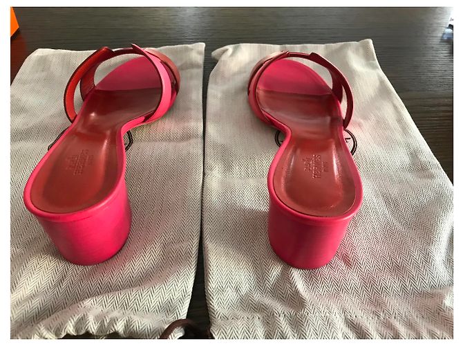 Hermès Ciabatte in pelle Oasis Rosa - vista 4