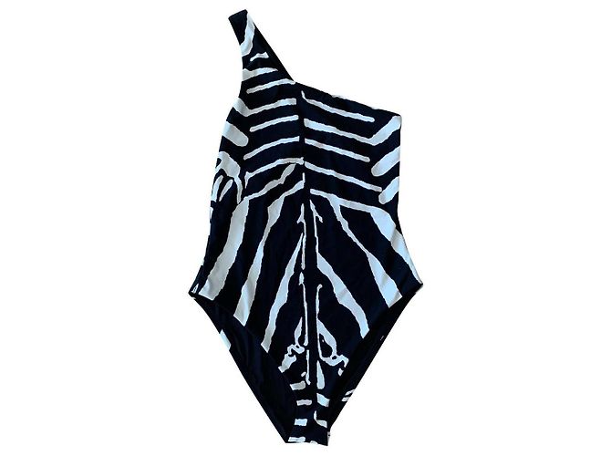 Marni For H&M Costume intero intero con stampa zebra nera ed ecru Nero - vista 2