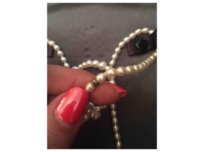 Collana Tiffany & Co Gatsby in perle e argento Eggshell Bianco sporco - vista 3