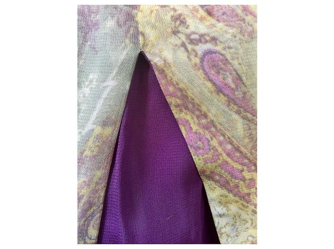 Etro Falda de gasa maxi paisley con logo. Multicolor - vista 5