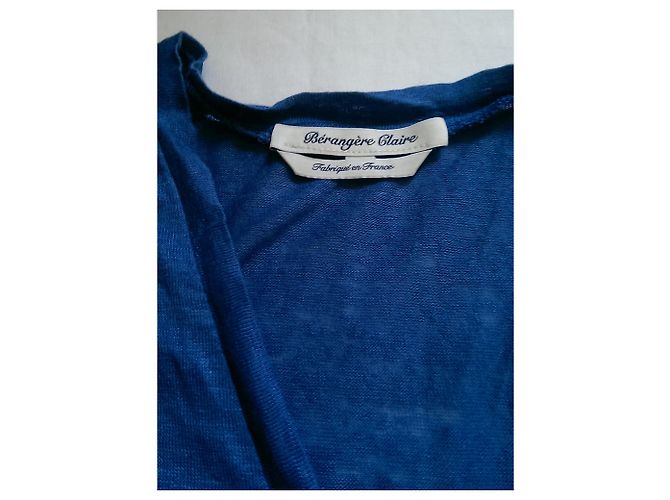 Autre Marque Top in lino blu Bérangère Claire - vista 4