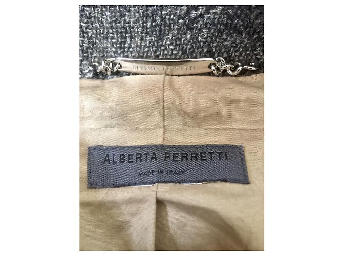 Abrigo de yute con cinturón Alberta Ferretti Marrón Castaño - vista 11