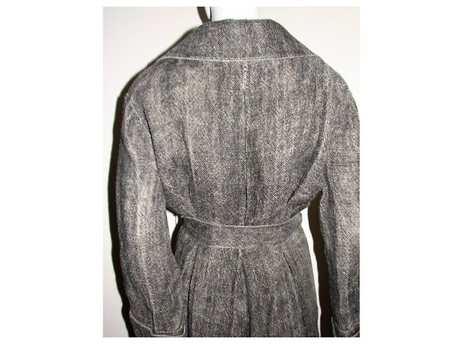 Abrigo de yute con cinturón Alberta Ferretti Marrón Castaño - vista 6