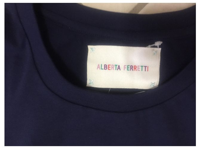 Camiseta Alberta Ferretti de algodón azul marino - vista 4