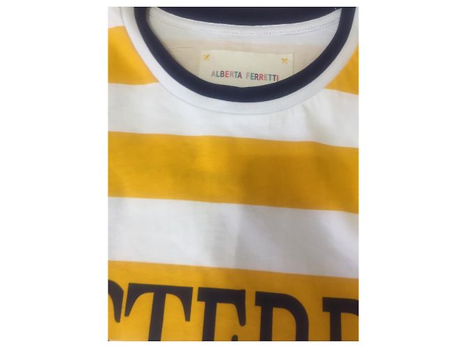 Camiseta de algodón amarilla Alberta Ferretti M Amarillo - vista 3