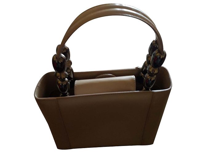 Christian Dior Lady Perla Borsa in pelle beige - vista 2
