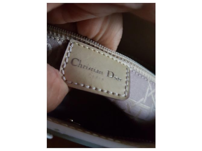 Christian Dior Lady Perla Borsa in pelle beige - vista 4