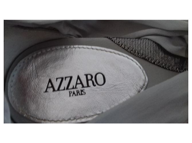 Sandalias Azzaro de seda plateadas Plata - vista 2