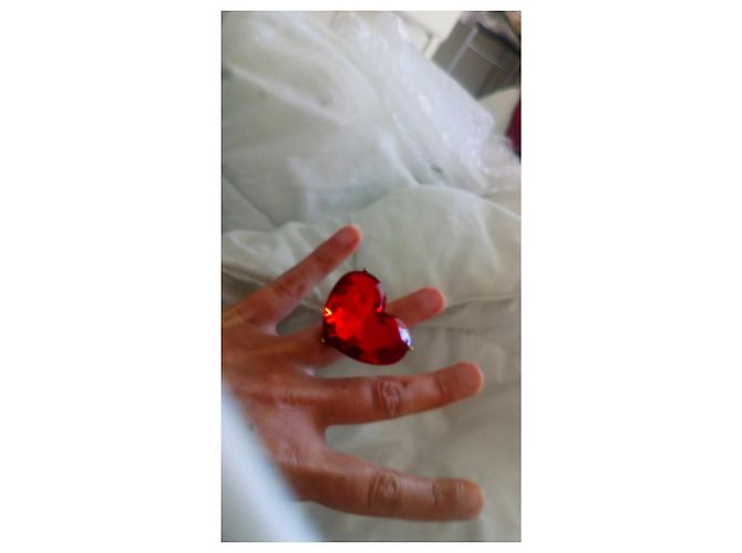 Kenneth Jay Lane Ring aus rotem Glas - Ansicht 3