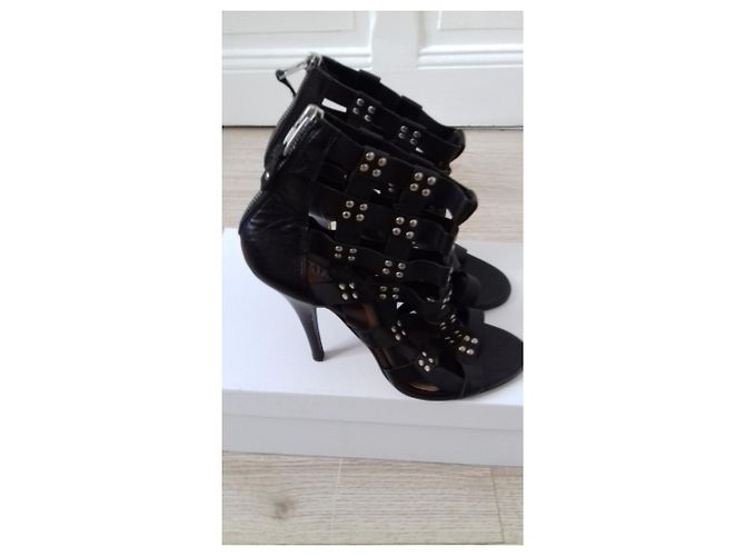 Sandali Balmain in pelle nera 38 Nero - vista 2