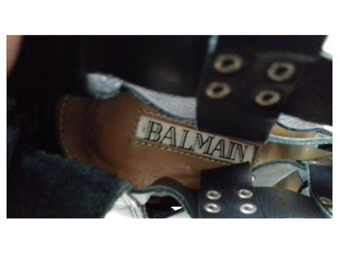 Sandali Balmain in pelle nera 38 Nero - vista 3