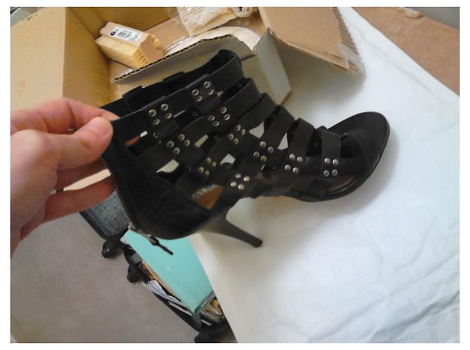 Sandali Balmain in pelle nera 38 Nero - vista 5