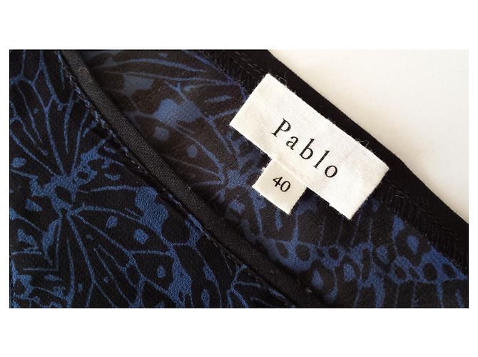 Camicetta Pablo De Gerard Darel Blu Notte con Pizzo Maniche 3/4 Blu navy - vista 3