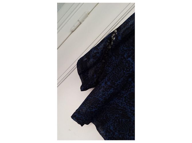 Camicetta Pablo De Gerard Darel Blu Notte con Pizzo Maniche 3/4 Blu navy - vista 4