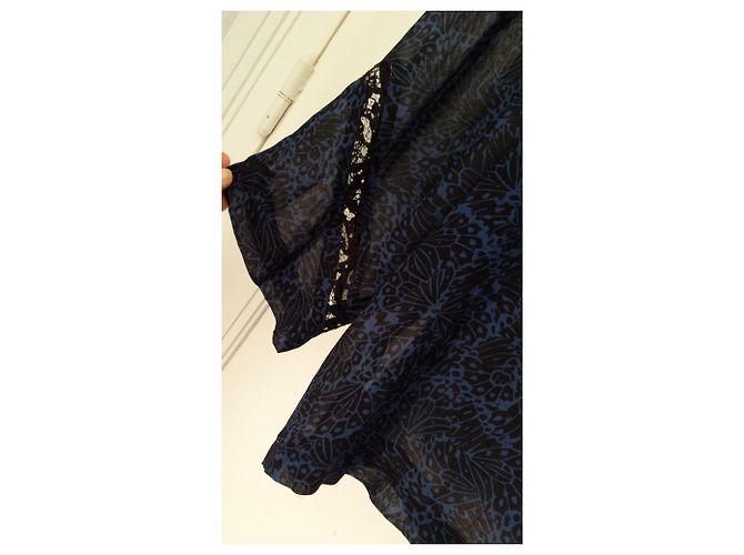 Camicetta Pablo De Gerard Darel Blu Notte con Pizzo Maniche 3/4 Blu navy - vista 5