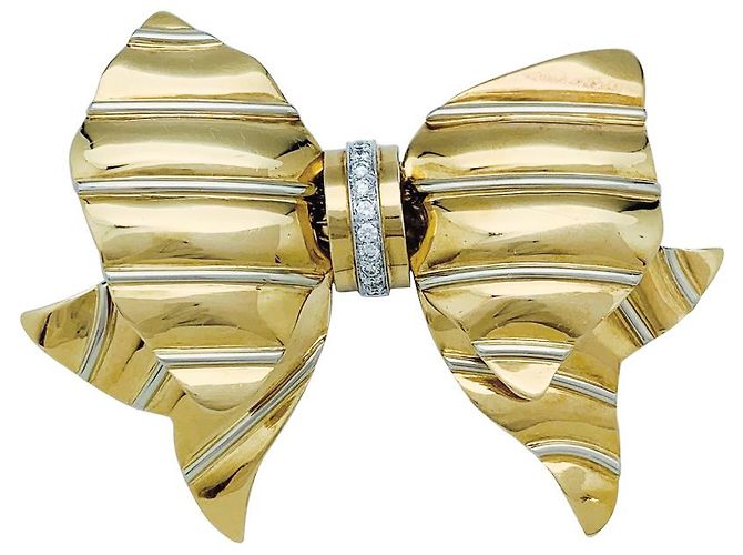 Spilla Repossi "nodo" in oro giallo e bianco, Diamants. - vista 12