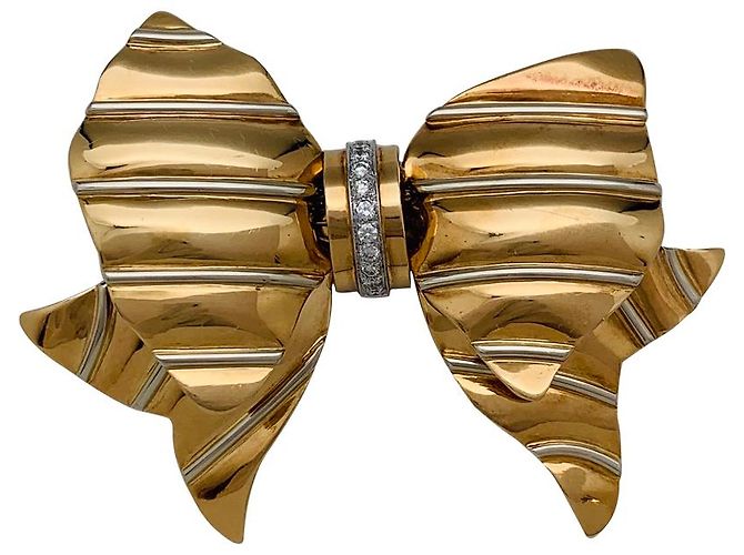 Spilla Repossi "nodo" in oro giallo e bianco, Diamants. - vista 4