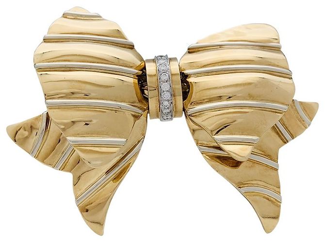 Spilla Repossi "nodo" in oro giallo e bianco, Diamants. - vista 7