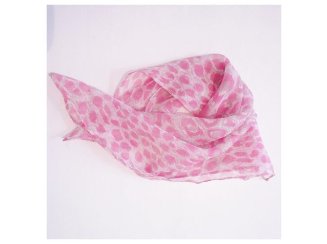 Autre Marque Sciarpa con motivo leopardato rosa e grigio chiaro - vista 2