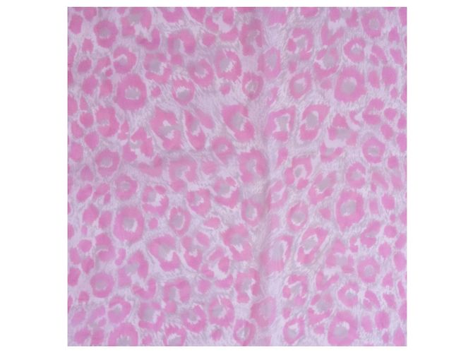 Autre Marque Sciarpa con motivo leopardato rosa e grigio chiaro - vista 3