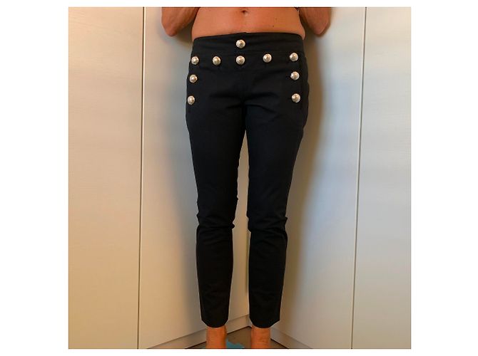 Gucci Pantalón de algodón negro estilo marinero. - vista 10