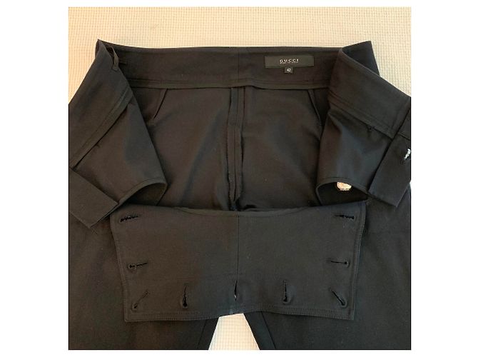 Gucci Pantalón de algodón negro estilo marinero. - vista 8