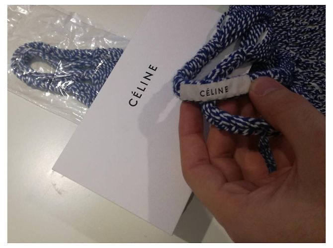 Céline Baumwoll Netzbeutel Blau Weiß - Ansicht 3