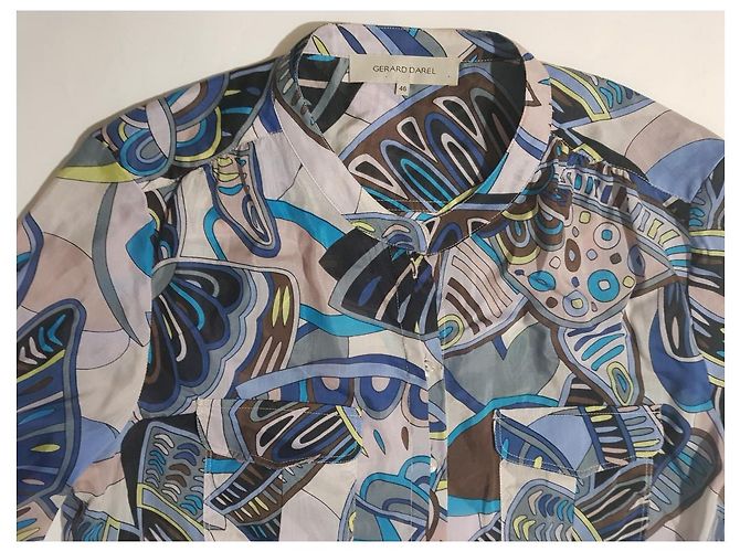 Camisa larga Gerard Darel de seda y algodón Multicolor - vista 3